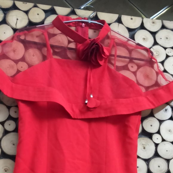 Red fish cut dress girls 12-14 - Picture 3 of 9